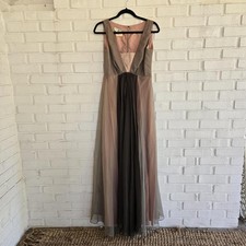 vtg 60s chiffon designer formal maxi dress Jack Bryan Brown, Pink, Size S-M