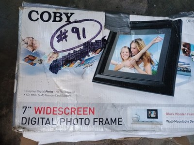 Coby 7'' Widescreen Digital Photo Frame DP-758 Black Wall-Mountable SD MMC MS
