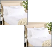 Home Reflections 2pk Double Brushed Sheet Sets with Extra Cases White California