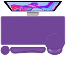 4 PCS Mouse Pad Desk Mat Protector, Keyboard Wrist Rest  Comfortable Mouse P...