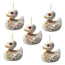 Swinging Skeleton Duck Car Hanging Accessories, Cute Car Rear View Mirror 5PCS