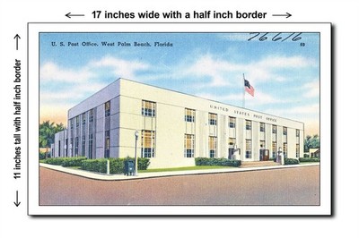 Florida 1940s - U.S. Post Office, West Palm Beach, Florida - 11x17 Poster