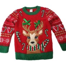 Holiday time kids Christmas Rudolph sweater. XS 4  5 P23