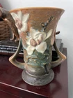 Vintage Roseville Art Pottery Brown Magnolia Vase 88-6"