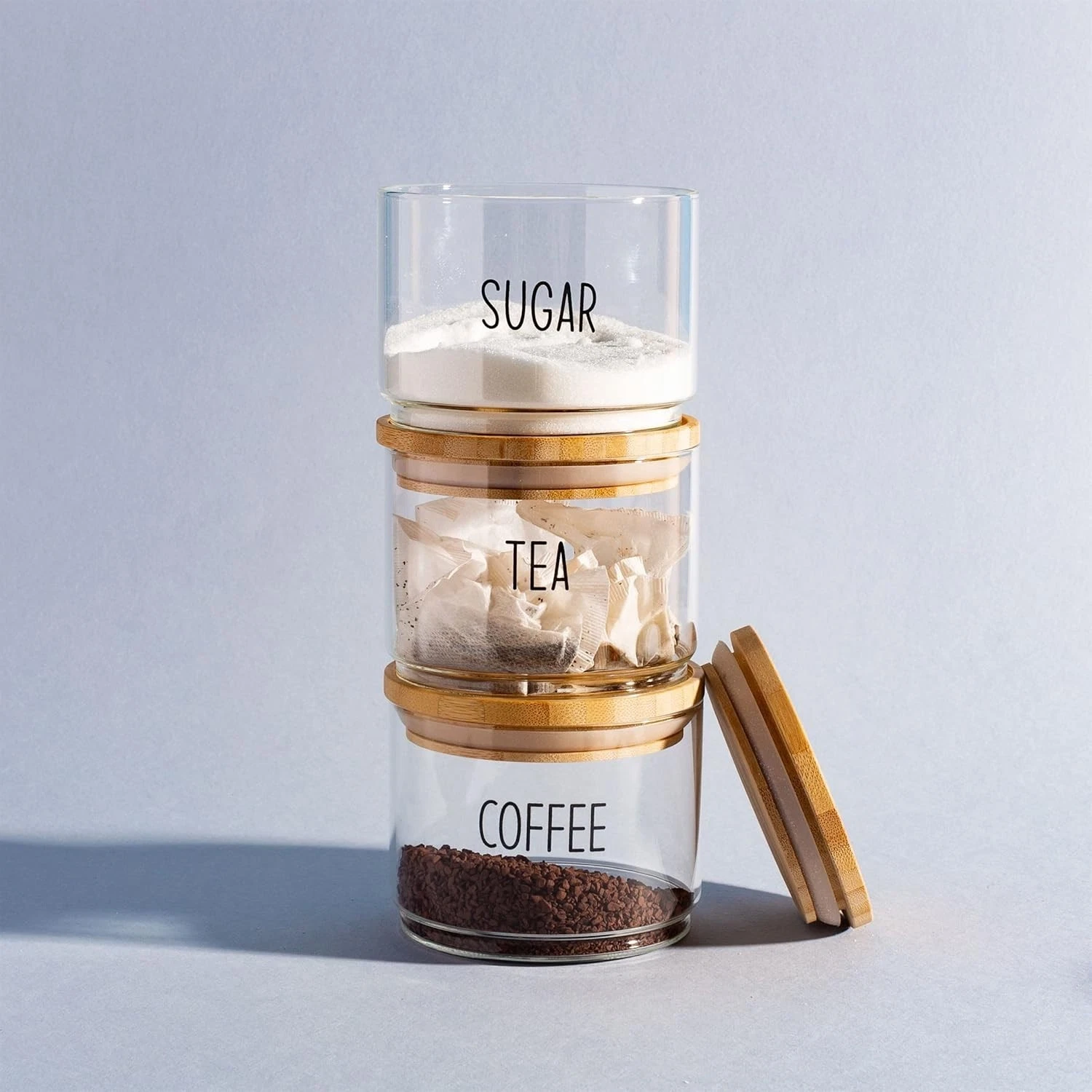 Premium Quality Tea, Coffee, Sugar Stacking Jars - Set Of 3 Sass & Belle
Opens in a new window or ta