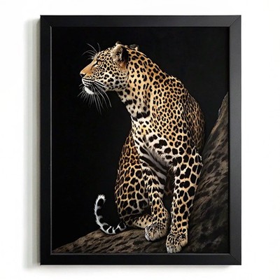 Leopard Wohndeko Wandbild Kunstdruck Minimalistisch Tier Poster Leopardenmuster A5 - A3
