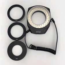 Neewer LED Macro Ring Light w/ 49mm 62mm 67mm Adapter Rings NO POWER ADAPTER