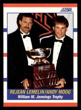 1990-91 Score - Award Winners Andy Moog, Reggie Lemelin #365