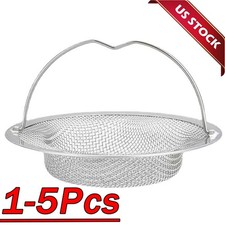1-5 Kitchen Sink Strainer Large Wide Rim 4.5" Stainless Steel Mesh Drain Filter
