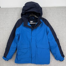 Lands' End Squall Parka Jacket Kids 14-16 Blue Hooded Waterproof Insulated