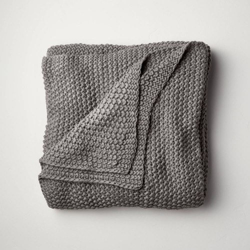 Casaluna Chunky Knit Throw Blanket Bedding Blanket Midweight Sweater Knit