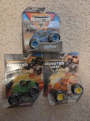 Lot Of 3 Spin Master Monster Jam Trainer Trucks Chase 2024/2025