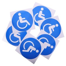 6Sheets Self Adhesive Wheelchair Stickers For Vehicles Disabled Access Signs