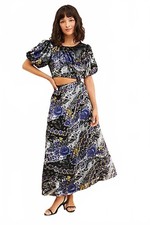 Anthropologie Let Me Be Burnout Velvet Cut Out Maxi sheer sections. Sz S #1218