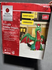 Christmas 12 ft Dragon Xmas Airblown Inflatable Decor Outdoor Light Holiday LED
