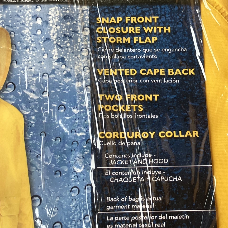 Yellow Rain Jacket Large L Heavy Duty PVC with detachable hood West Chester - Image 2 of 4