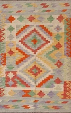 Traditional Reversible Flat-weave South-Western Kilim Oriental Wool Rug 3x5