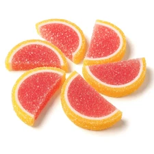 Pink Grapefruit Jelly Fruit Slices – Soft Chewy Candy – Fresh Citrus Gummy Treat