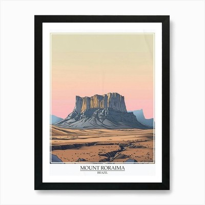 Mount Roraima Venezuela Brazil Colo Framed Wall Art Poster Canvas Print Picture