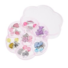 1 Box Cartoon Children Ear Clips Fake Ear Clamps for Girls Kids Play Earrings