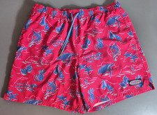 Vineyard Vines Mens Mesh-Lined Swim Trunks L Red Blue Sea Turtle Starfish 6"