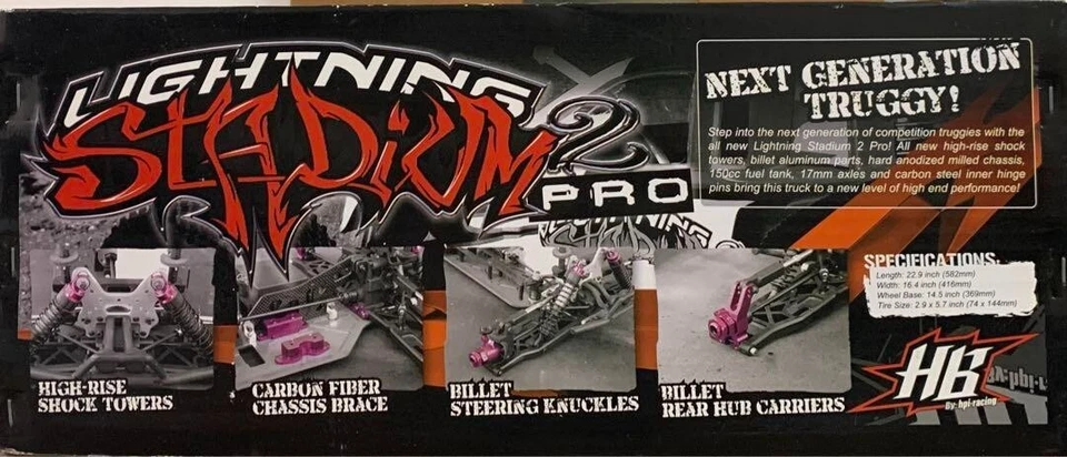 HPI RACING 1/8 LIGHTNING STADIUM 2 PRO RC Radio Control Kit NEW With Box F/S - Image 2 of 4