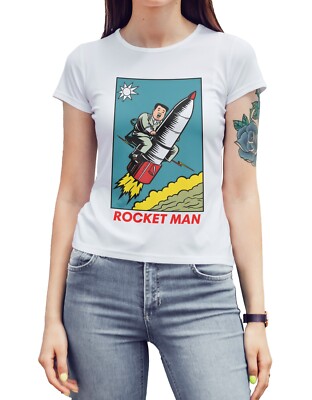 Kim Jong Un T-Shirt Mens Funny Donald Trump Rocket Man Politics Pop Art Gift