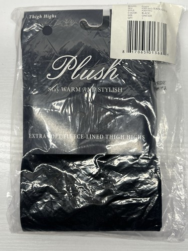 Plüsch Damen Strümpfe schwarz Fleece gefüttert One Size - Bild 1 von 2