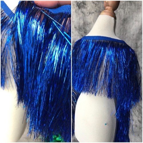 7.8 in/20cm Width Shiny Tassel Fringe Trim Sewing Craft Latin Costume Edge Retro - Picture 12 of 23