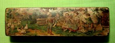 antiker Federhalterkasten/ Griffelkasten mit Federhalter aus Bein 1880/1900