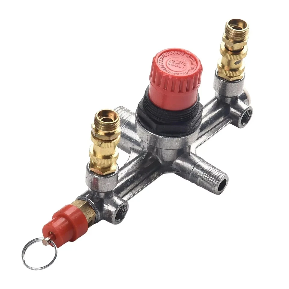 Air Compressor Pressure Valve Switch-Control Manifold Regulator Gauges Tool KIT - Image 2 of 4
