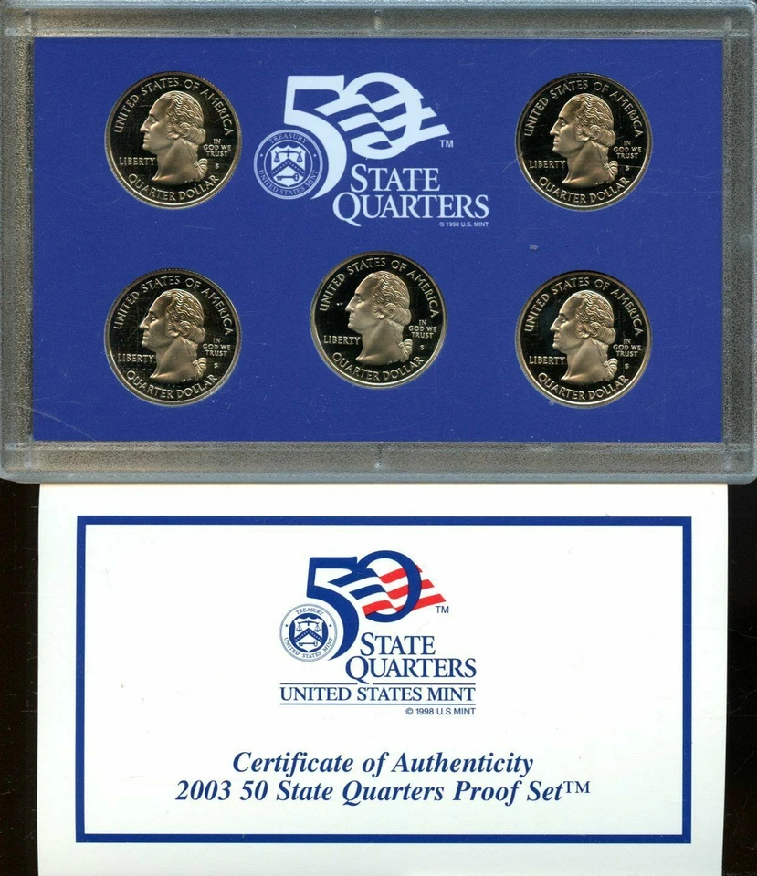 2003-S US Proof State Quarter Mint Set 5 Coins BU CN CLAD 21uts0318 - Image 3 of 4
