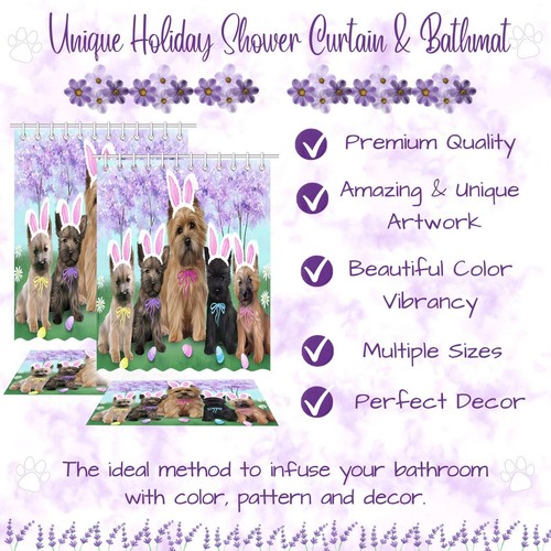 Cairn Terrier Dog Bath Mat & Shower Curtain Set Personalized Many Designs NWT - Picture 6 of 19