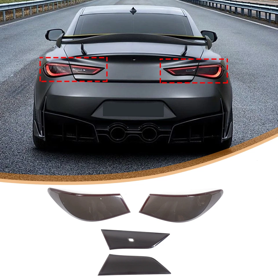 ABS Smoked Black Rear Fog Light Lamp Cover Trim For Infiniti Q60 2016-2025 Foto 3 de 4