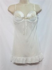 NWT Linea Donatella 2 Piece Babydoll / Chemise White with Embroidery Size Smal