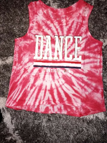 Débardeur Fille Justice, Logo Tie-dye Paillettes, Taille 14/16 Ans, Rose/orange