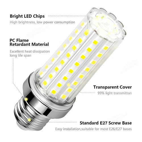 E14 E27 12w 16w 20w 24w 40w Small LED Corn Lamp 110v 130v Warm White High Power - Picture 2 of 11