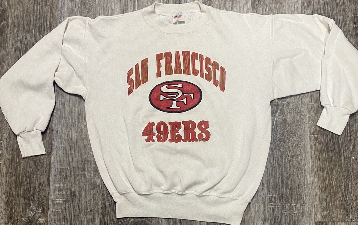 Vintage NFL San Francisco 49ers Crewneck Sweater 90s White Sz 