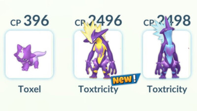 Toxel / Toxtricity Amped Yellow / Toxtricity Low Key - Pokémon Go Trade