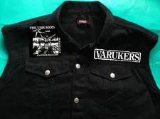 Varukers Protest & Survive Punk Girls Black Denim Cut-off Waistcoat Jacket 8-16
