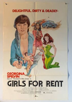 Dirty & Deadly Georgina Spelvin GIRLS FOR RENT 1sh Original Movie Poster X-RATED