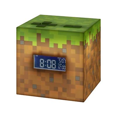 Minecraft Grass Block Alarm Clock Officially Licensed Bedside Decor Gift