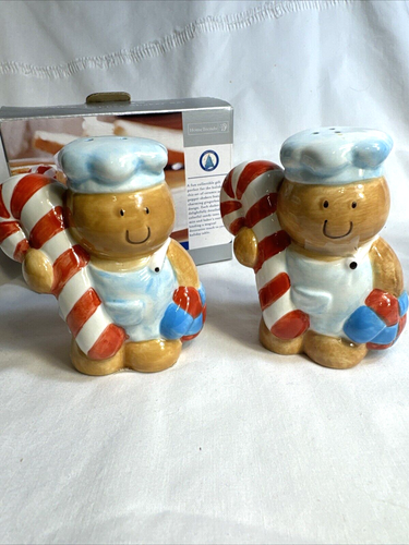 Bäcker Lebkuchenmänner mit Zuckerstange Set Salz N Pfefferstreuer China NOS