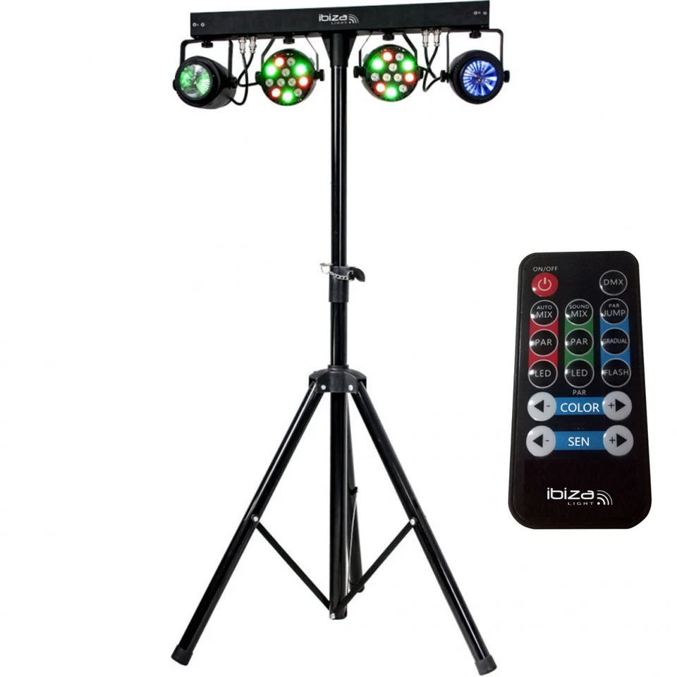 DJ PA Anlage 3600Watt 38cm Box USB Mischpult Stativ LED Light Nebel Komplett Set - Bild 2 von 4