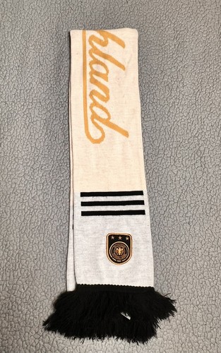 Adidas Deutschland Germany Football Team Scarf Rare Ivory And Black Unisex - Picture 4 of 9