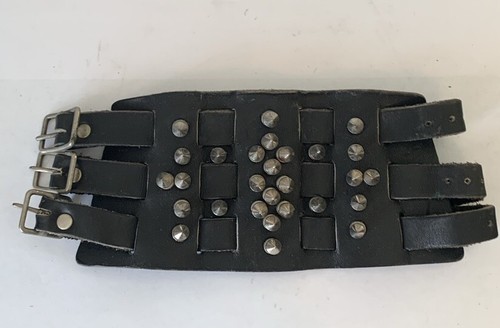 Men's Punk Metal Stud Rivet Spike Leather Wide Strap … - Gem