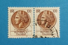 H702- ITALIA - ITALY 1968 SIRACUSANA 100 LIRE IN COPPIA USATI