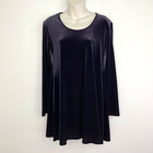 Mela Purdie tunic dress / top  size 8 dark eggplant velvet stretch long sleeve