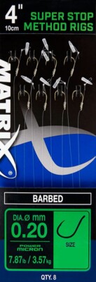 Fox Matrix Super Stop Method Rigs 4'' Barbed Leader Rig Ready Ready Ready Leader 