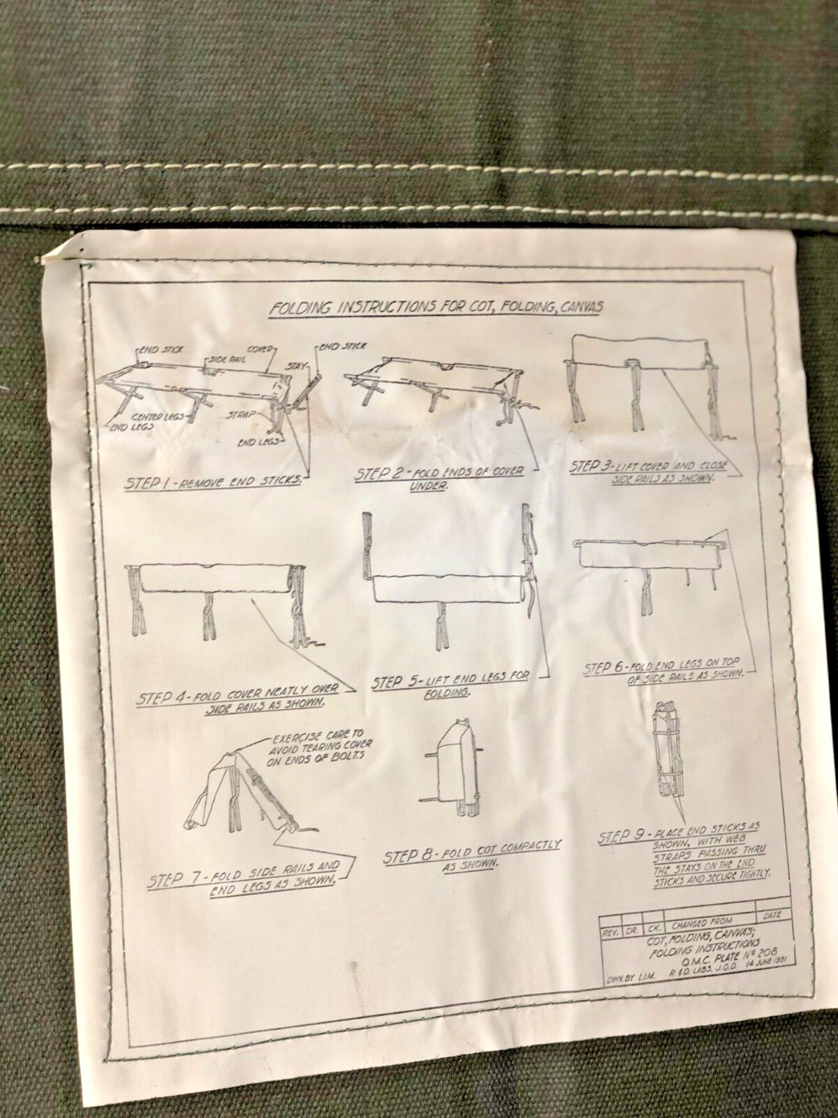 Vintage, Jan 1956, POST Korean War- USGI Folding Canvas Cot | eBay